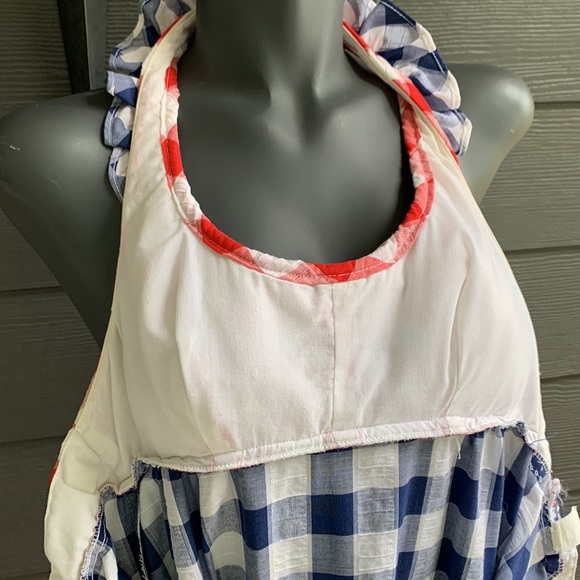 Red, White, and Blue Gingham Maxi Halter Dress by Beach Party - Picture 12 of 12